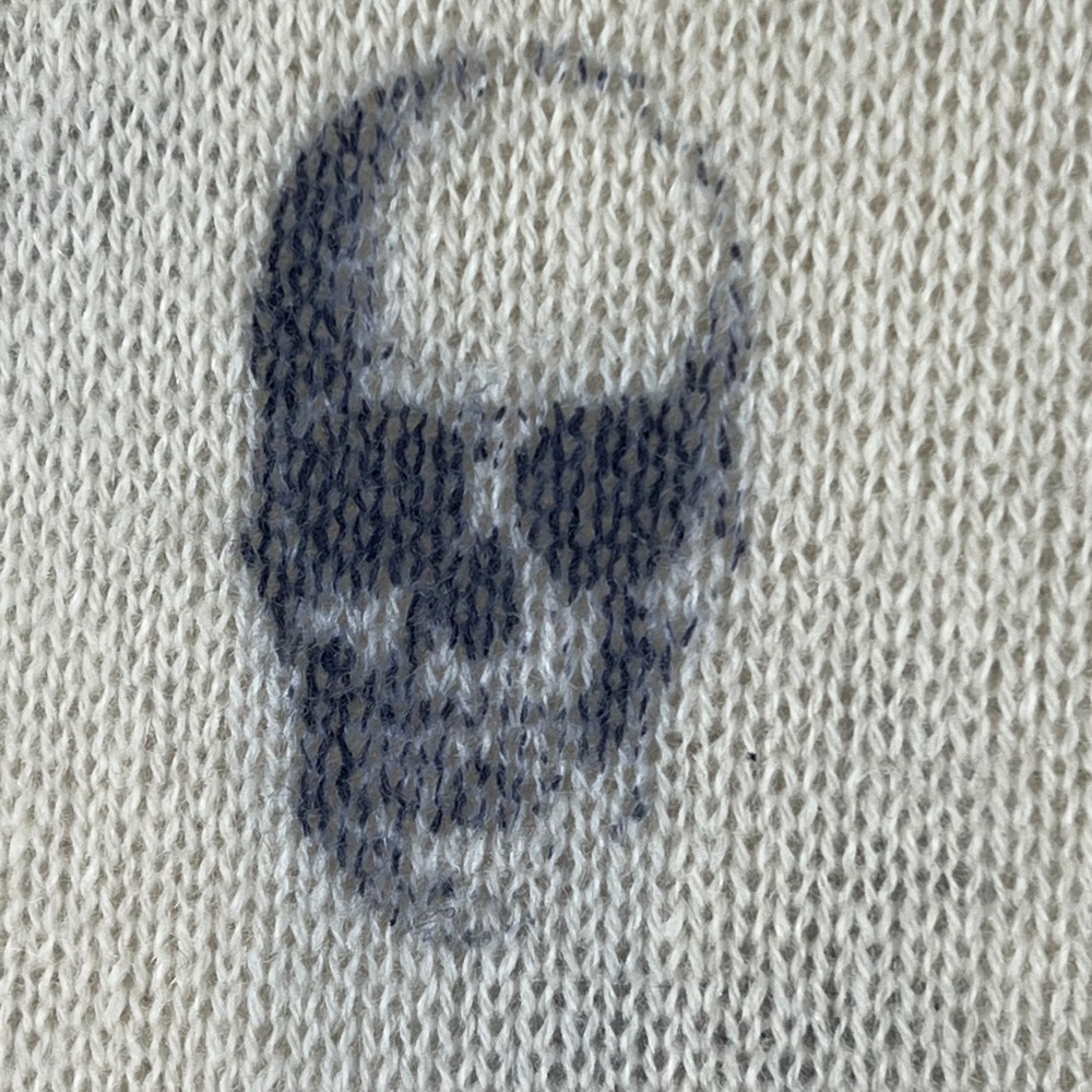 360 Cashmere Skull Print Sweater Cream Charcoal 100% Cashmere Pullover 20166 M - Picture 5 of 11
